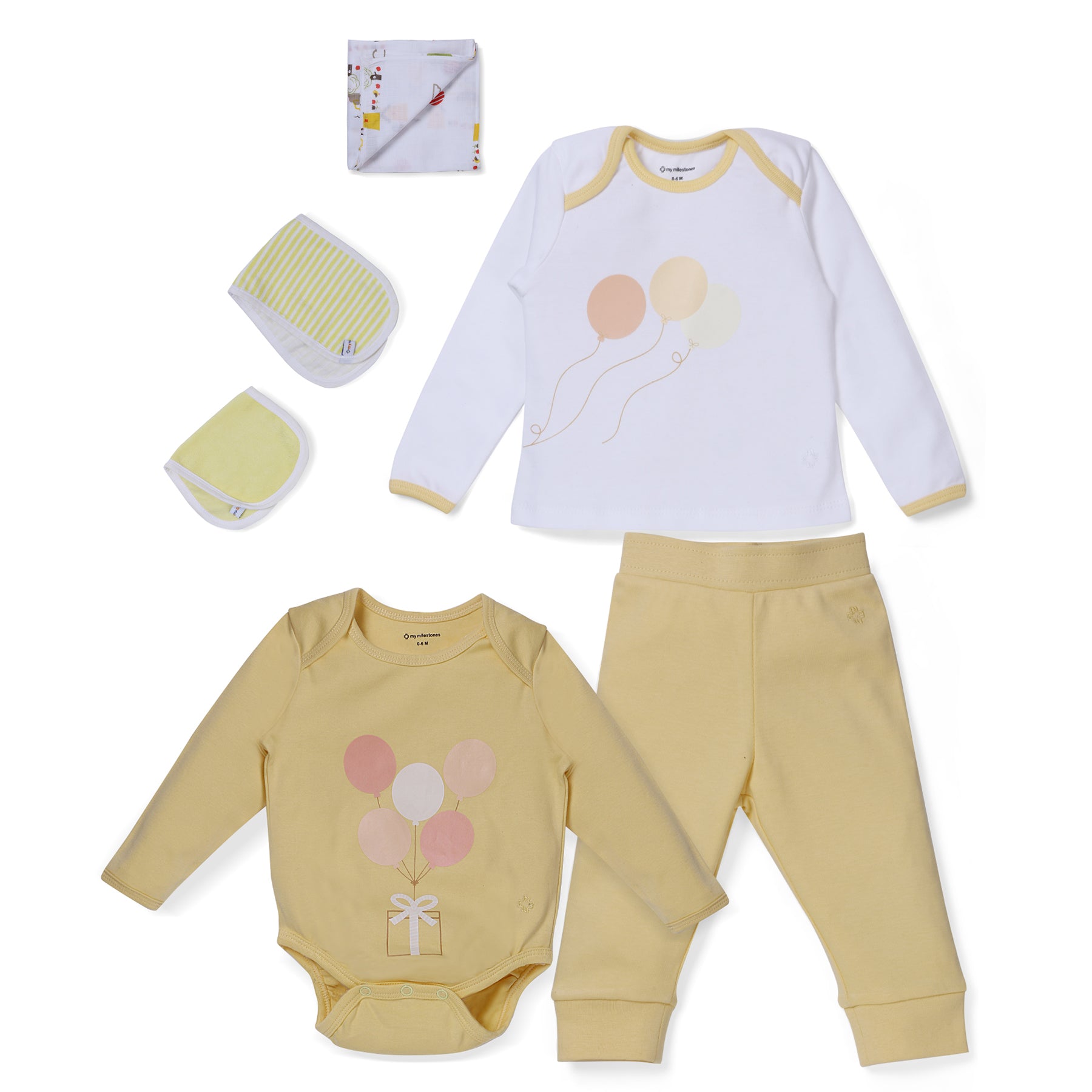My Milestones Love Bundle Infant Gift Set A - 6pcs - Yellow