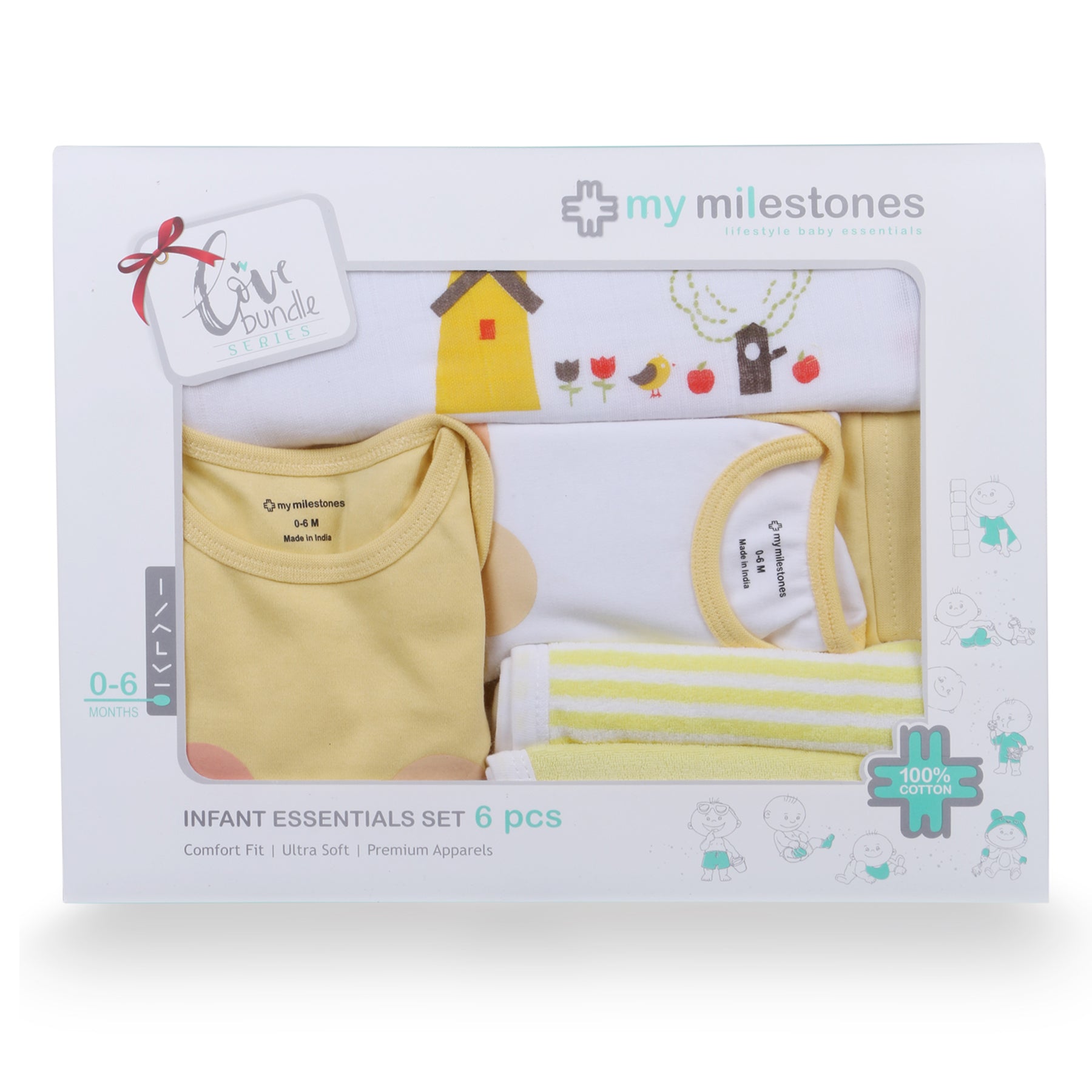 My Milestones Love Bundle Infant Gift Set A - 6pcs - Yellow