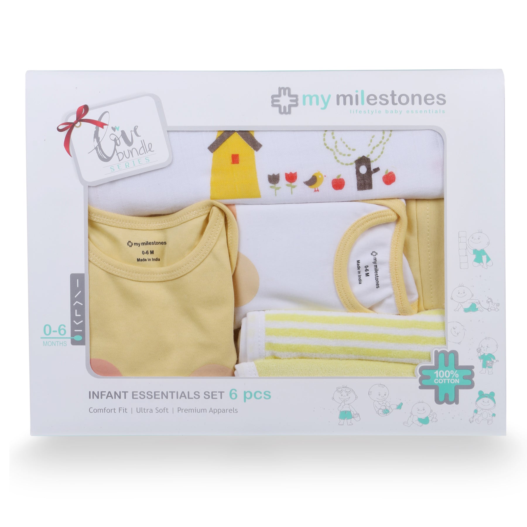 Gift Set My Little Baby Born Clothes My Milestones Love Bundle