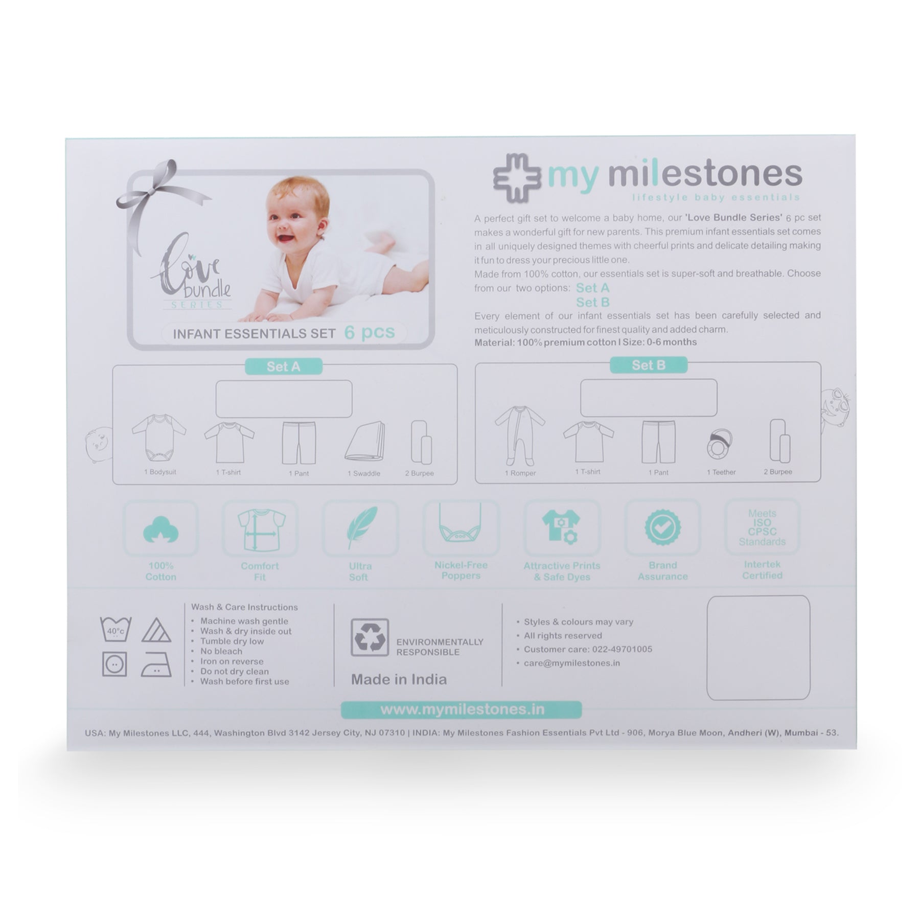 My Milestones Love Bundle Infant Gift Set A - 6pcs - Yellow