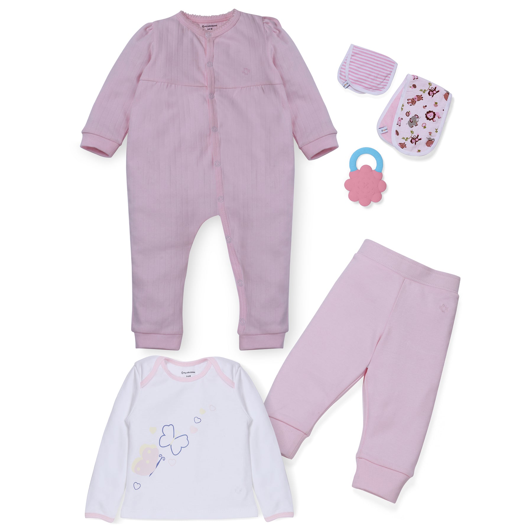 My Milestones Love Bundle Infant Gift Set B - 6 pcs - Pink