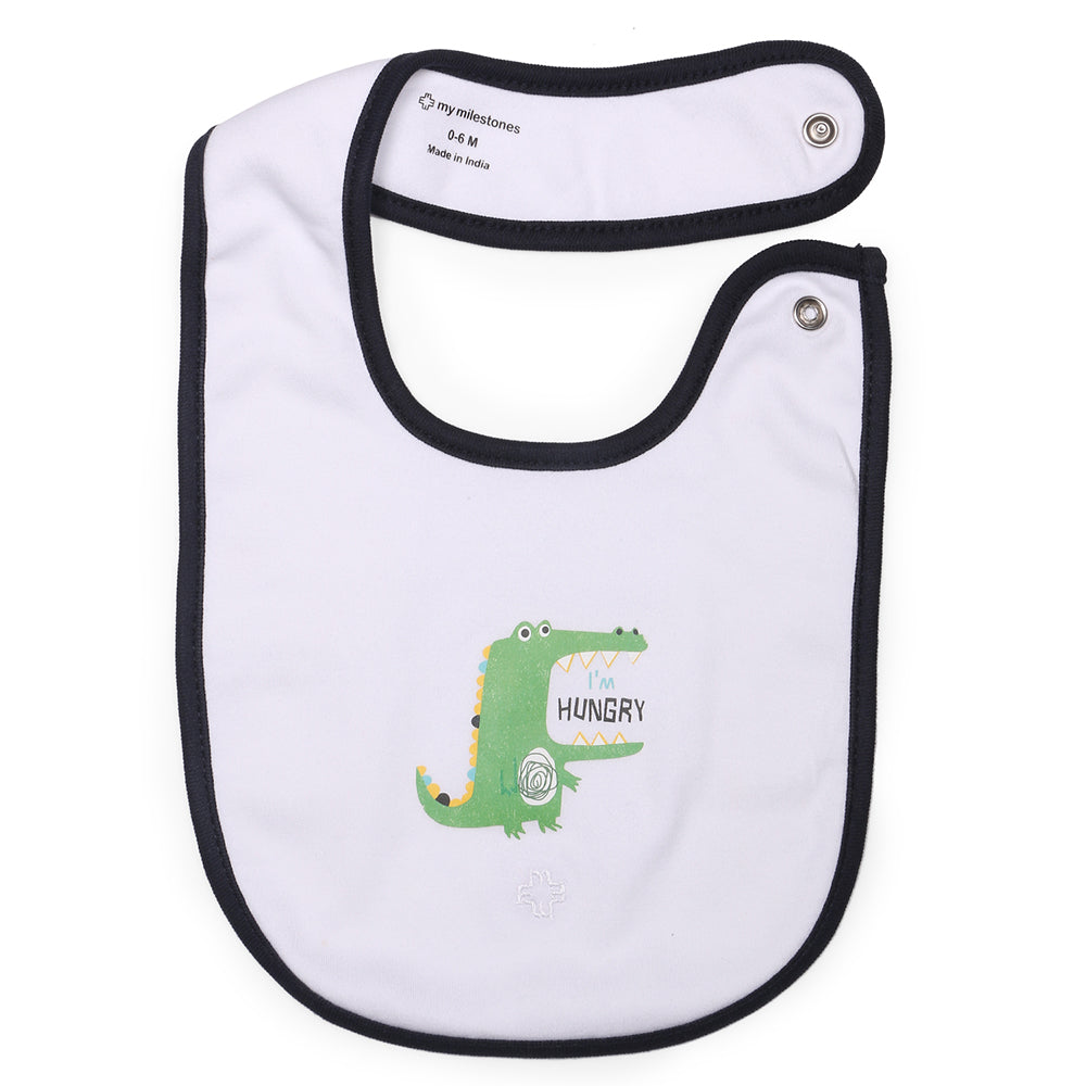 My Milestones Bibs Value Set 3 pcs - White / Baby Blue / Navy Blue