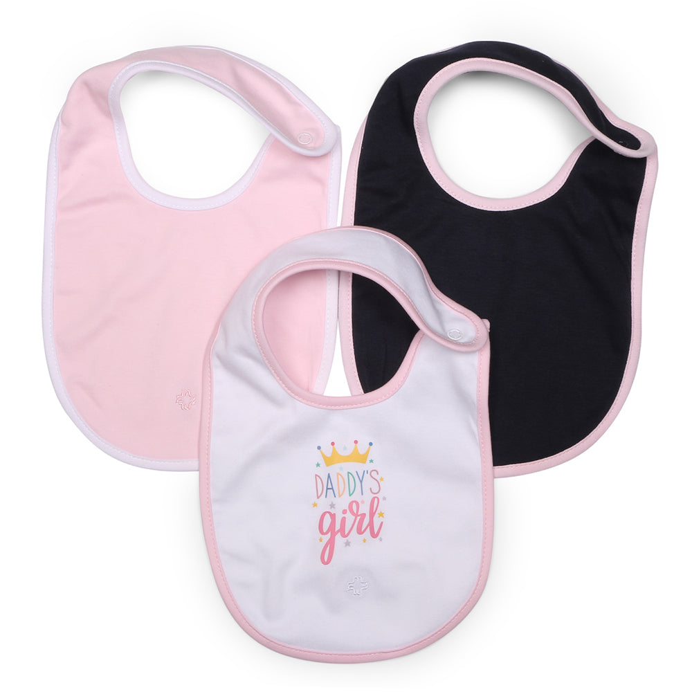My Milestones Bibs Value Set 3 pcs - White / Pink / Navy Blue