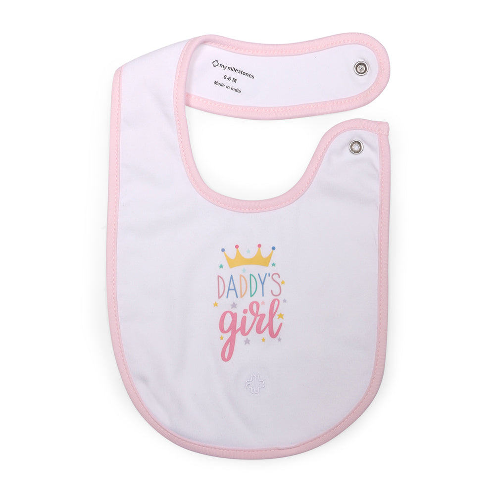 My Milestones Bibs Value Set 3 pcs - White / Pink / Navy Blue