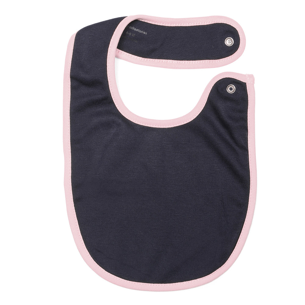 My Milestones Bibs Value Set 3 pcs - White / Pink / Navy Blue