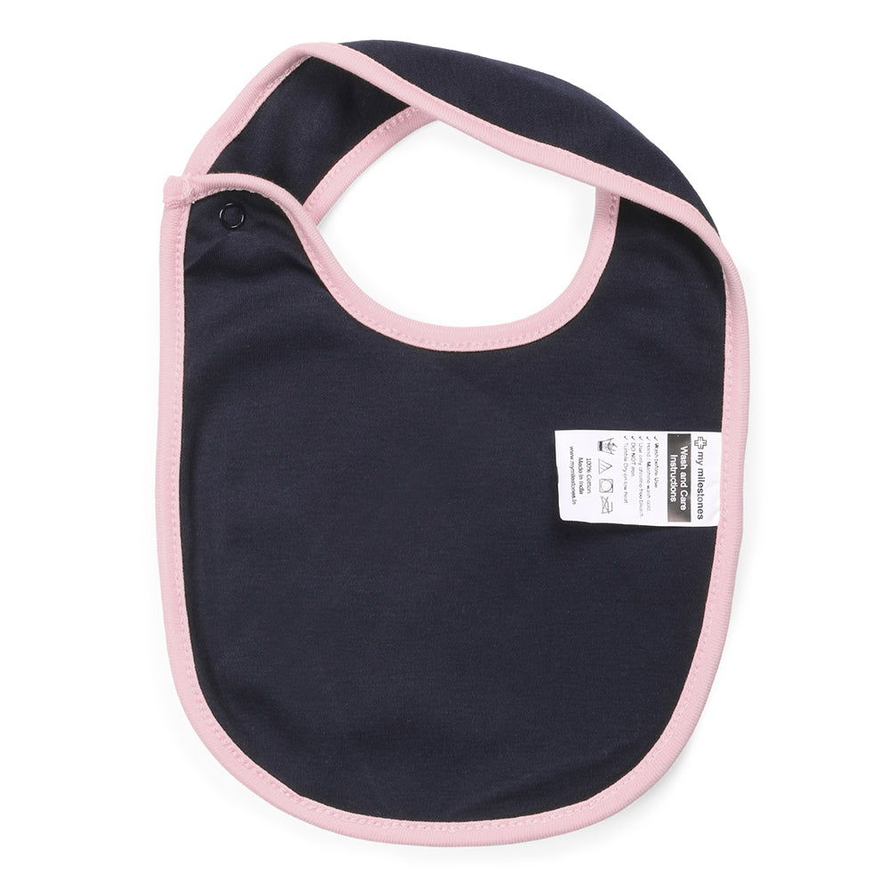 My Milestones Bibs Value Set 3 pcs - White / Pink / Navy Blue