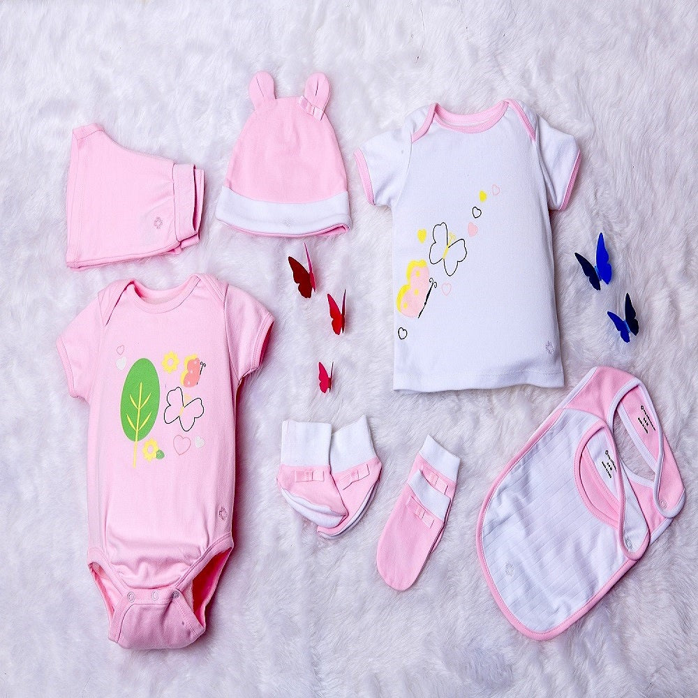 Infant Essentials Gift Set - Pink, Set of 8