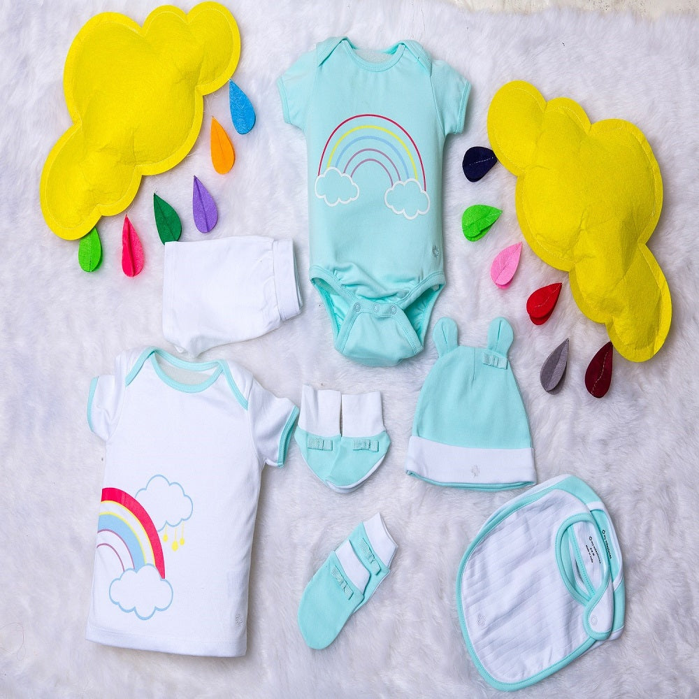 Infant Essentials Gift Set - Aqua, Set of 8