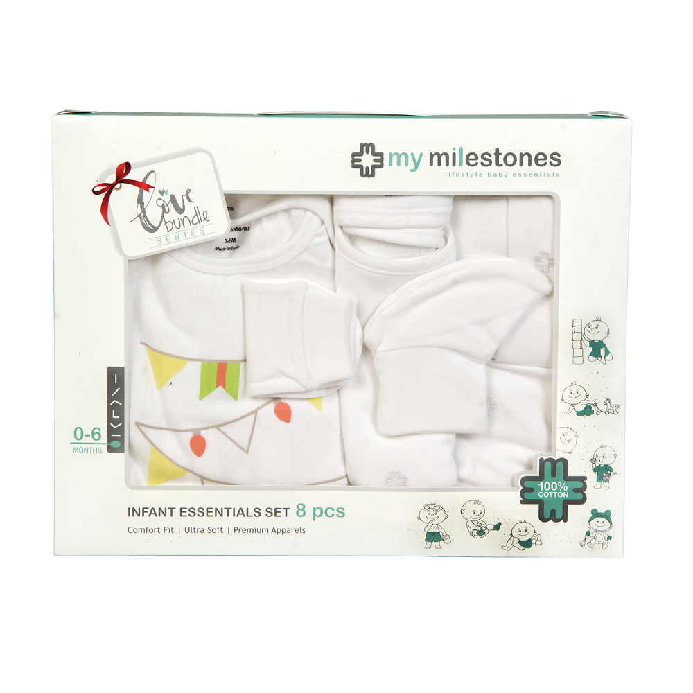 Infant Essentials Gift Set - White, Set of 8