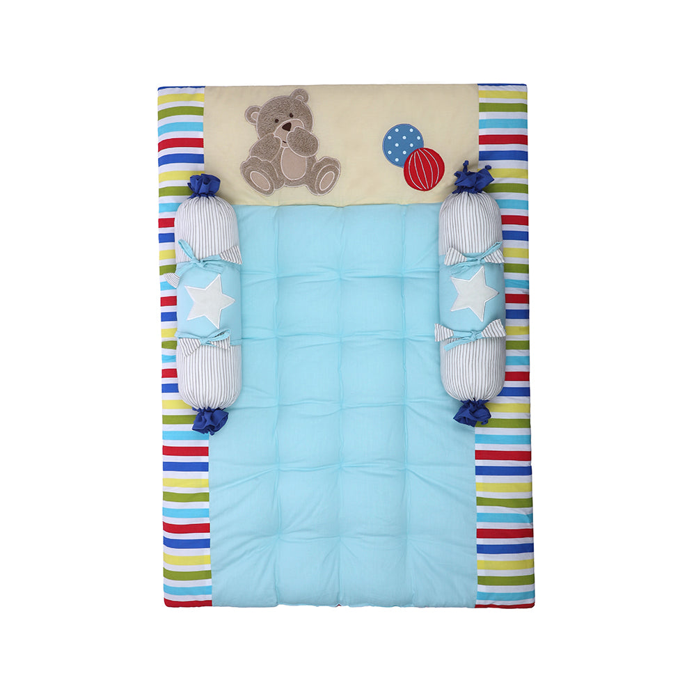 Abracadabra Cotton Bedding/Gadda Set Teddy Love Theme - Blue