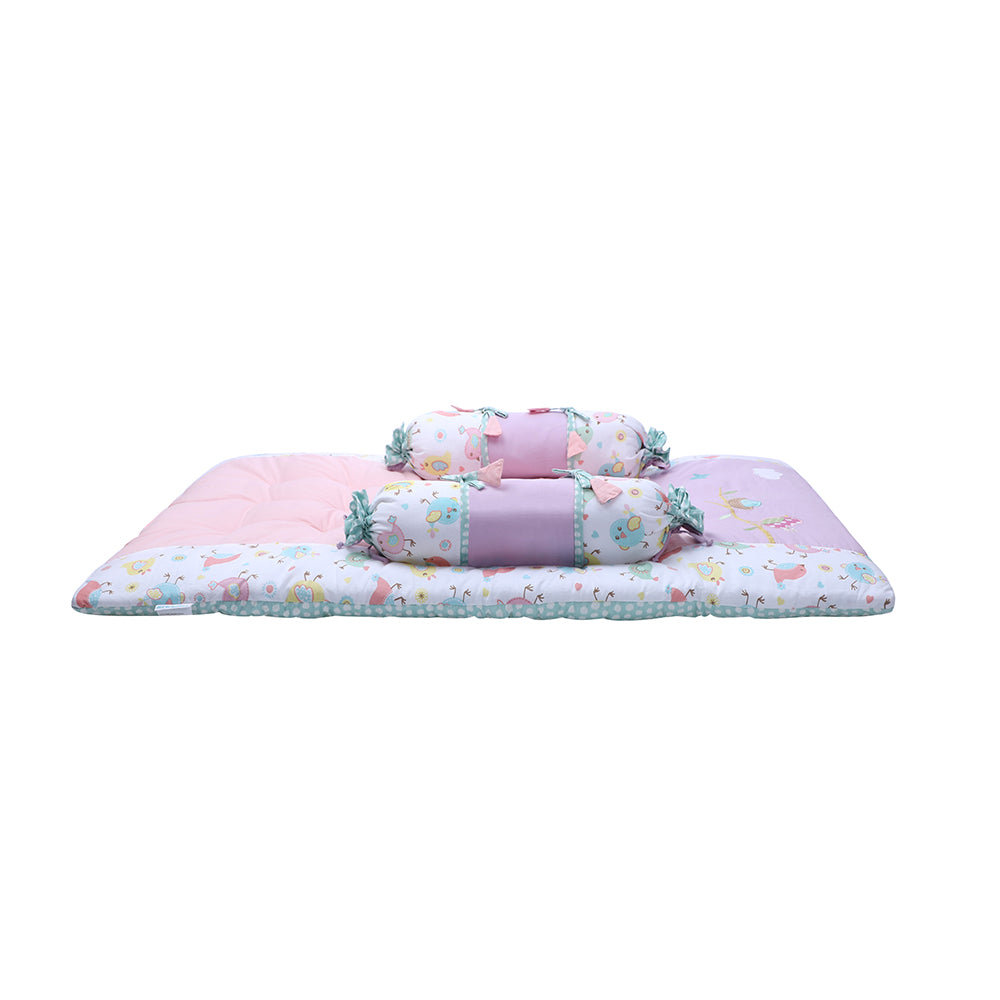 Abracadabra Cotton Bedding/Gadda Set Chirpy Bird Theme - Peach