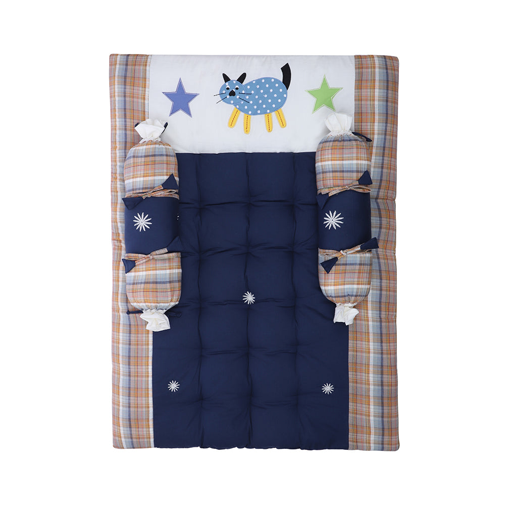 Abracadabra Cotton Bedding/Gadda Set Crocodile Theme - Navy Blue