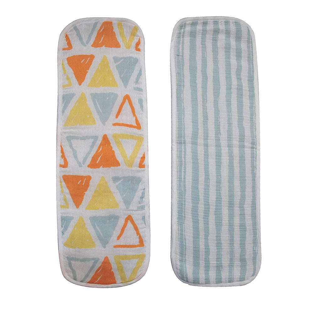 Abracadabra Muslin Burp Pad Set Of 2 (Triangle) - Light Orange