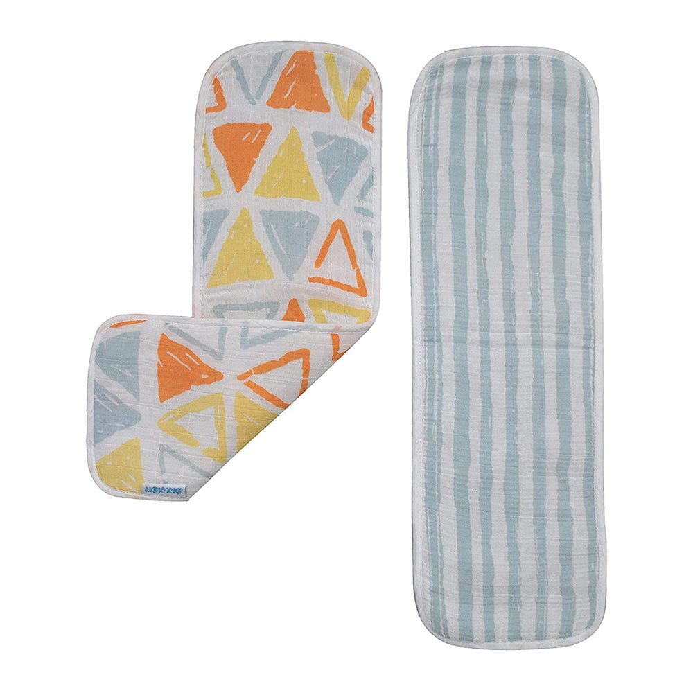 Abracadabra Muslin Burp Pad Set Of 2 (Triangle) - Light Orange