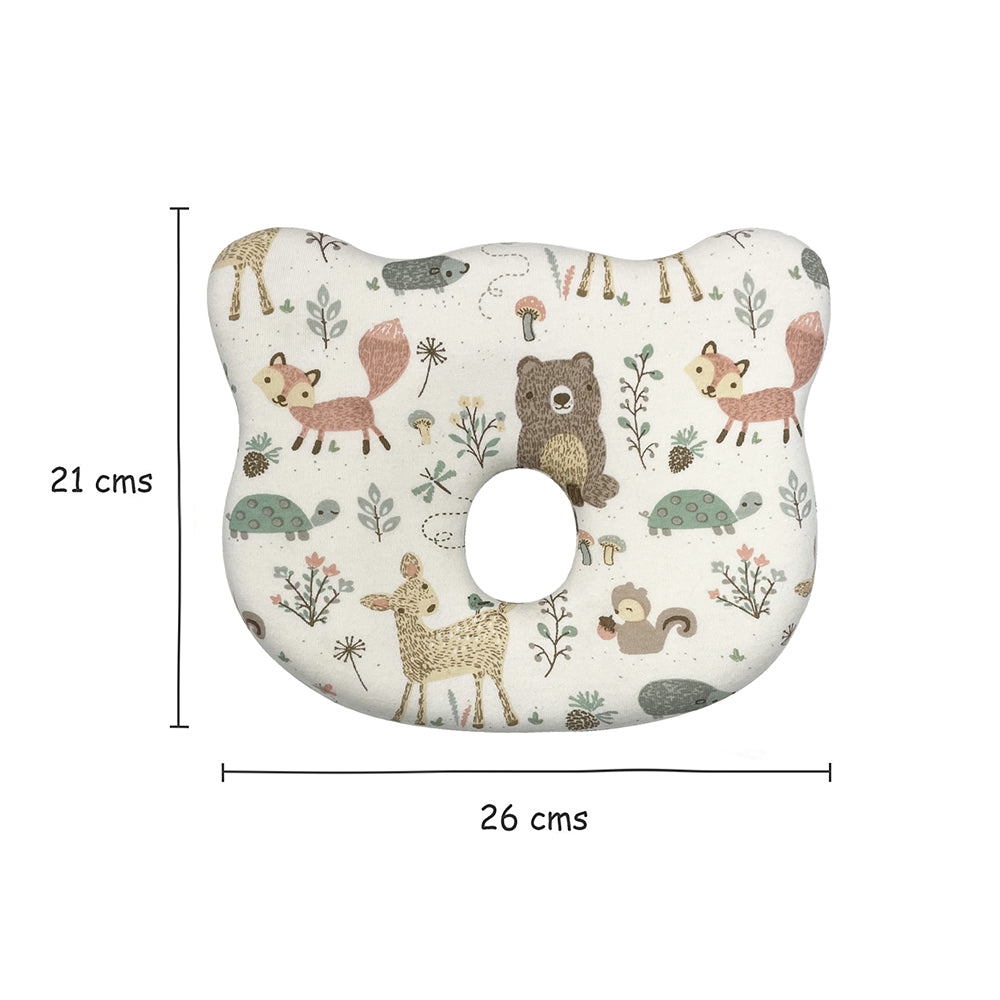 Abracadabra Memory Foam Baby Head Shaping Pillow (Bambi & Friends) - Multicolor