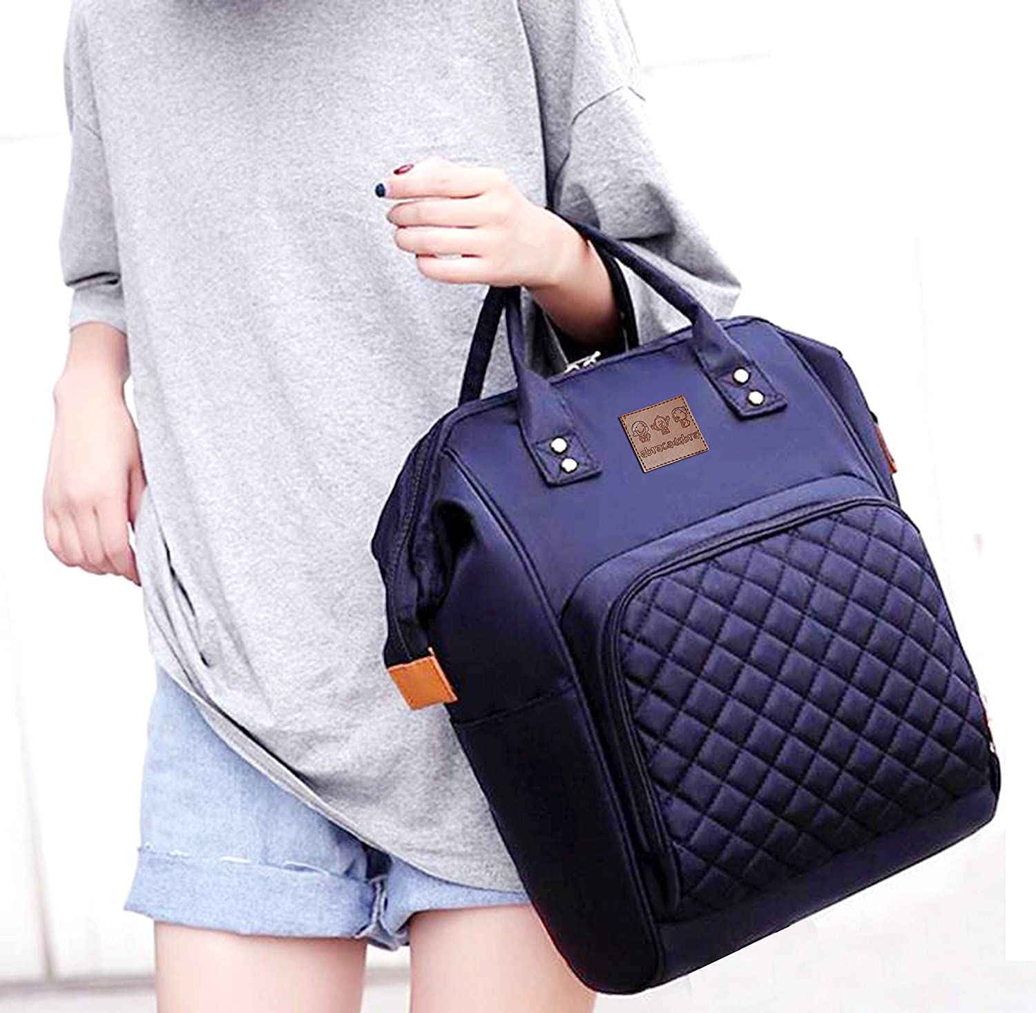Abracadabra Quilted Diaper Bag - Blue