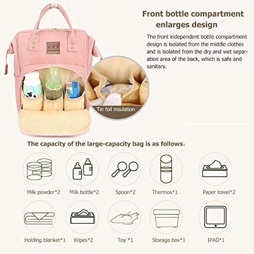 Abracadabra Quilted Diaper Bag - Pink