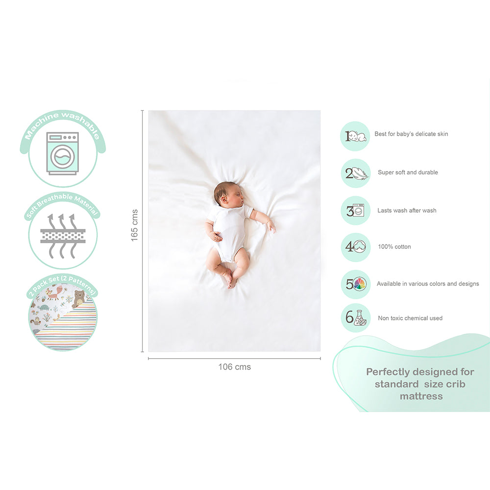 Abracadabra Flat Sheet (Set of 2) - Bambi & Friends
