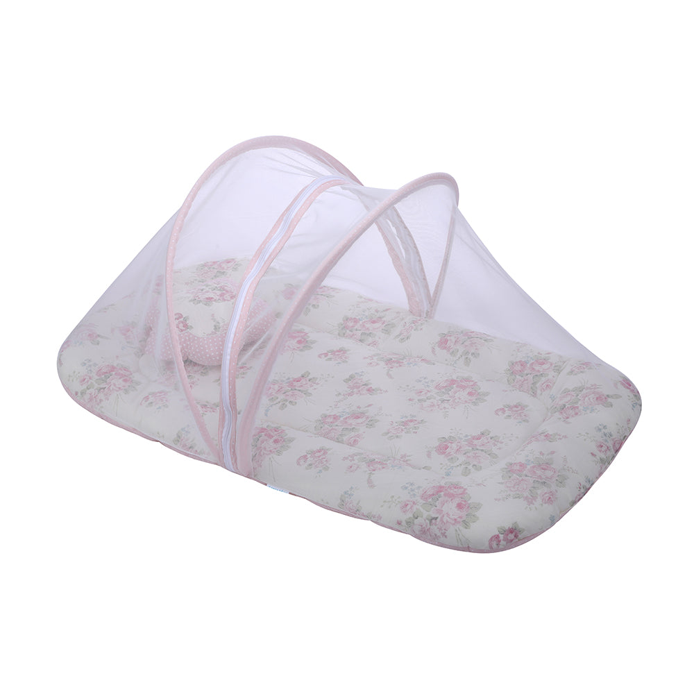 Abracadabra Gadda Set with Mosquito Net & Shaped Pillow Vintage Theme - Pink