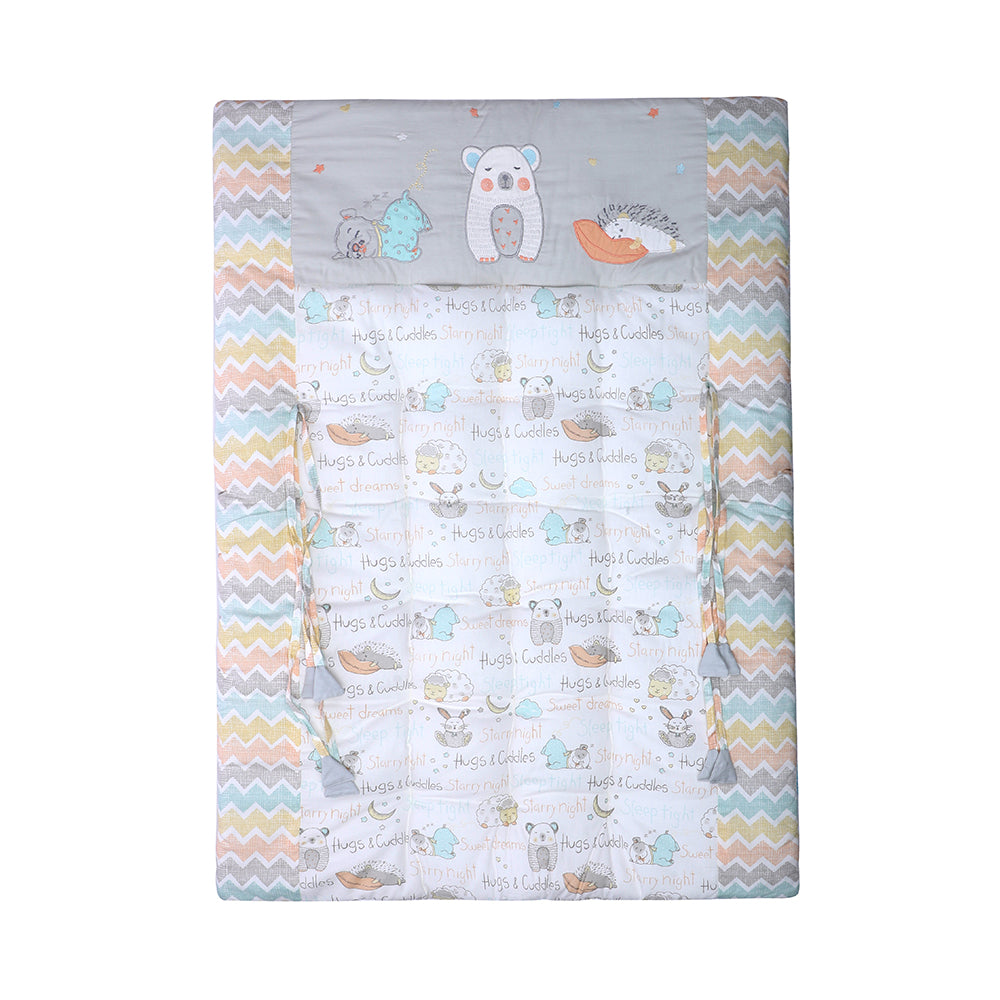 Abracadabra Cotton Bedding/Gadda Set Sleepy Friends Theme - Grey