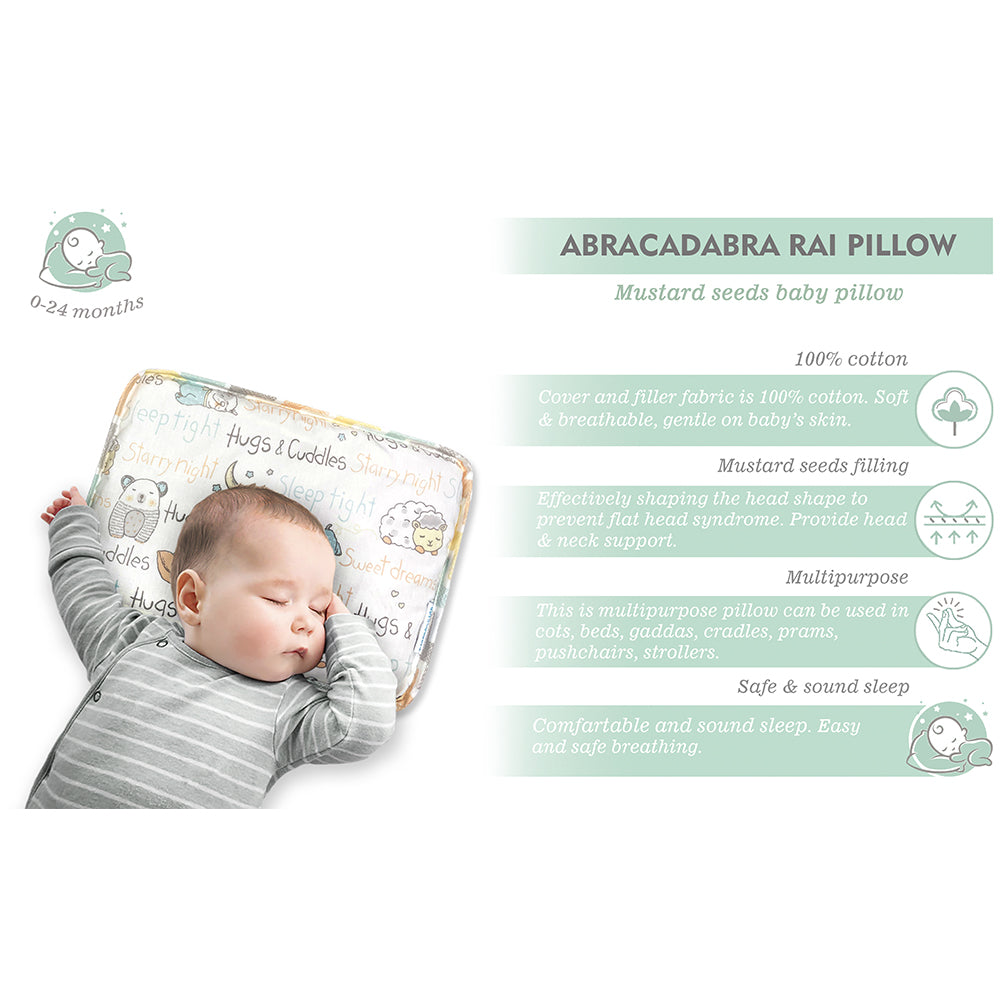 Abracadabra Head Shaping Mustard Seed Rai Pillow With Lavender Essentail Oil (Sleepy Friends) - Pastel Multicolor