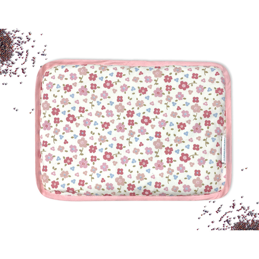 Abracadabra Head Shaping Mustard Seed Rai Pillow with Lavender Essentail Oil (Vintage Floral) - Pink