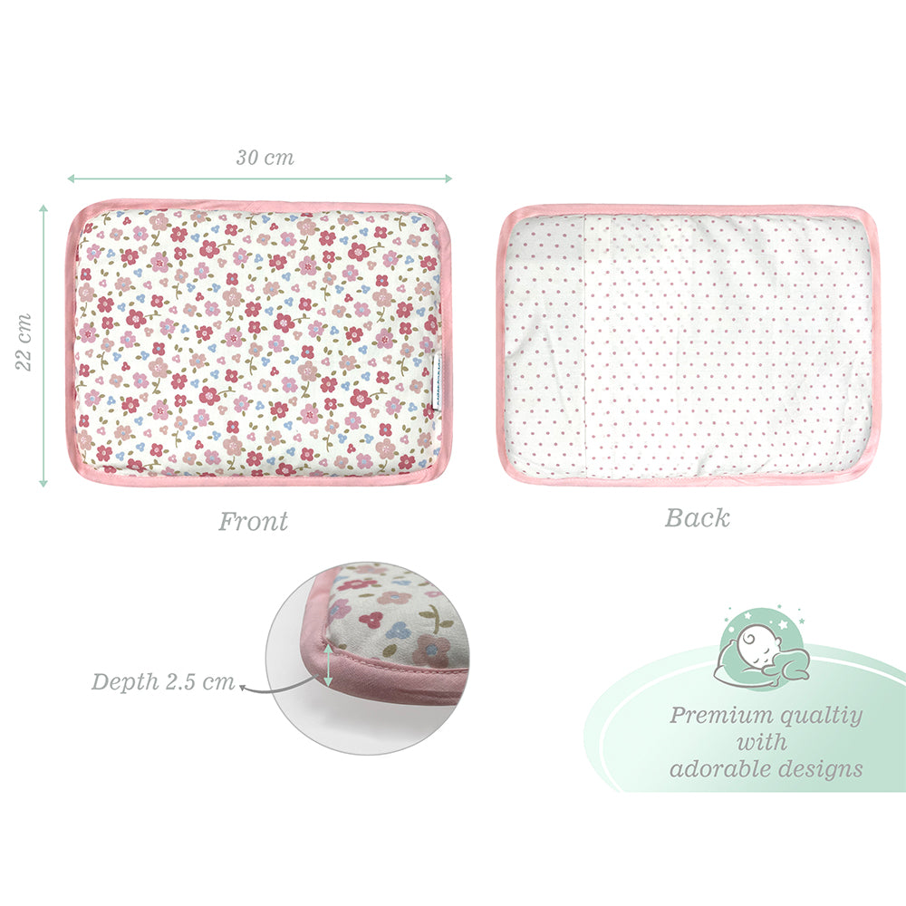 Abracadabra Head Shaping Mustard Seed Rai Pillow with Lavender Essentail Oil (Vintage Floral) - Pink