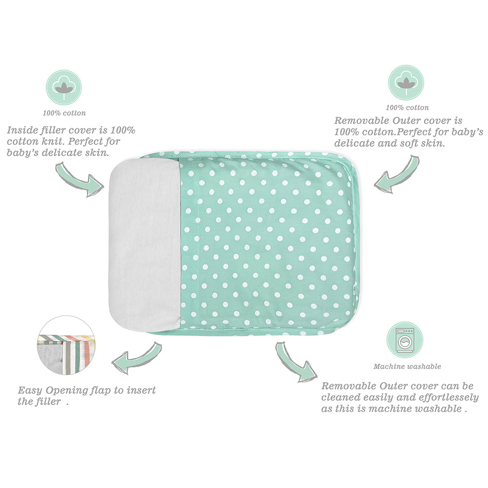 Abracadabra Head Shaping Mustard Seed Rai Pillow With Lavender Essentail Oil (Lost in Clouds) - Sea Green