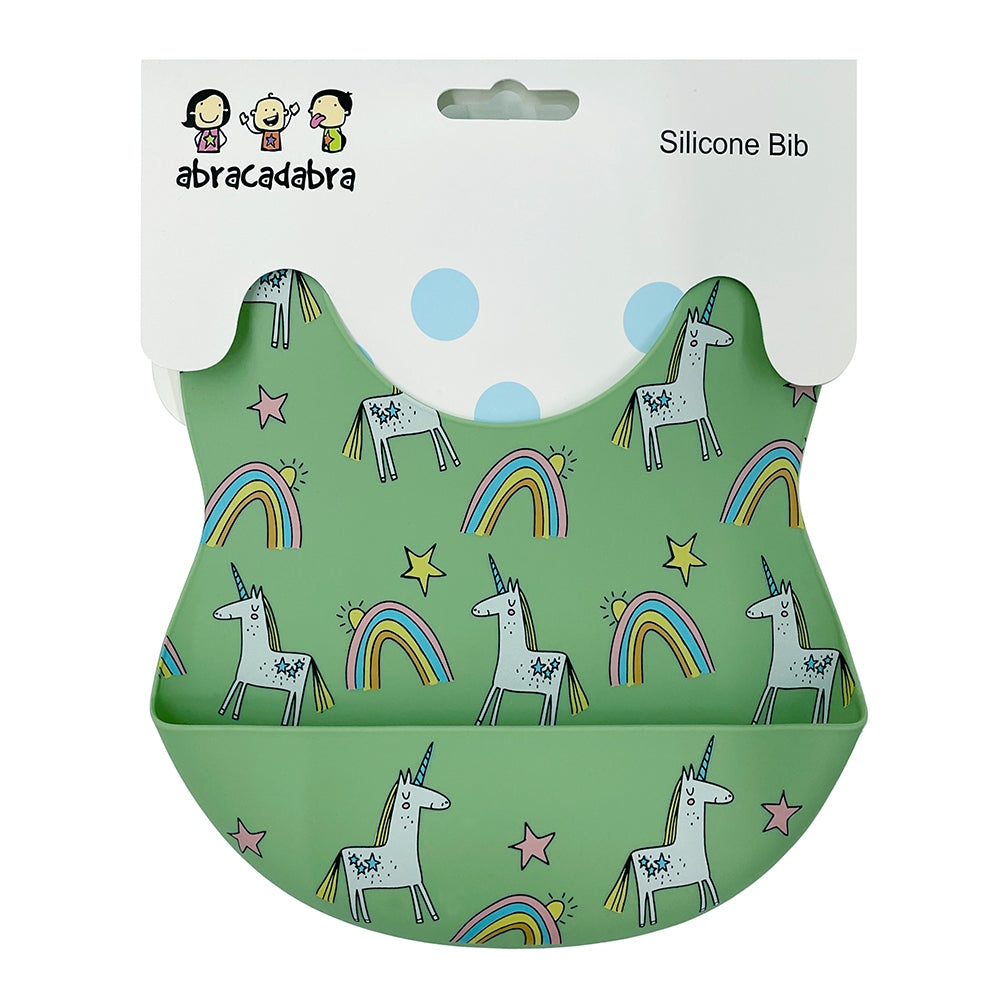 Abracadabra Silicone Bib - Unicorns