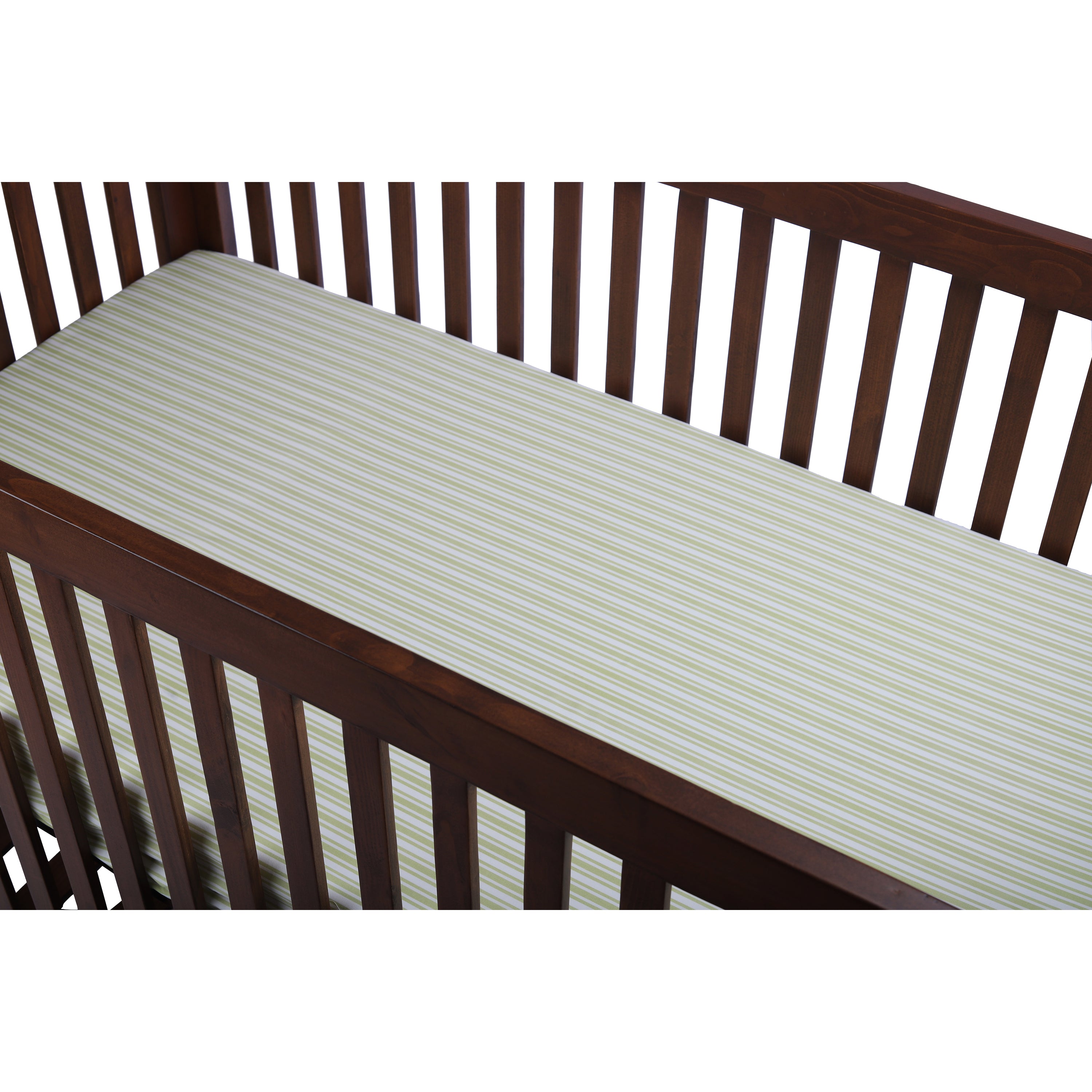 Abracadabra Fitted Sheet - Green Ticking Stripe