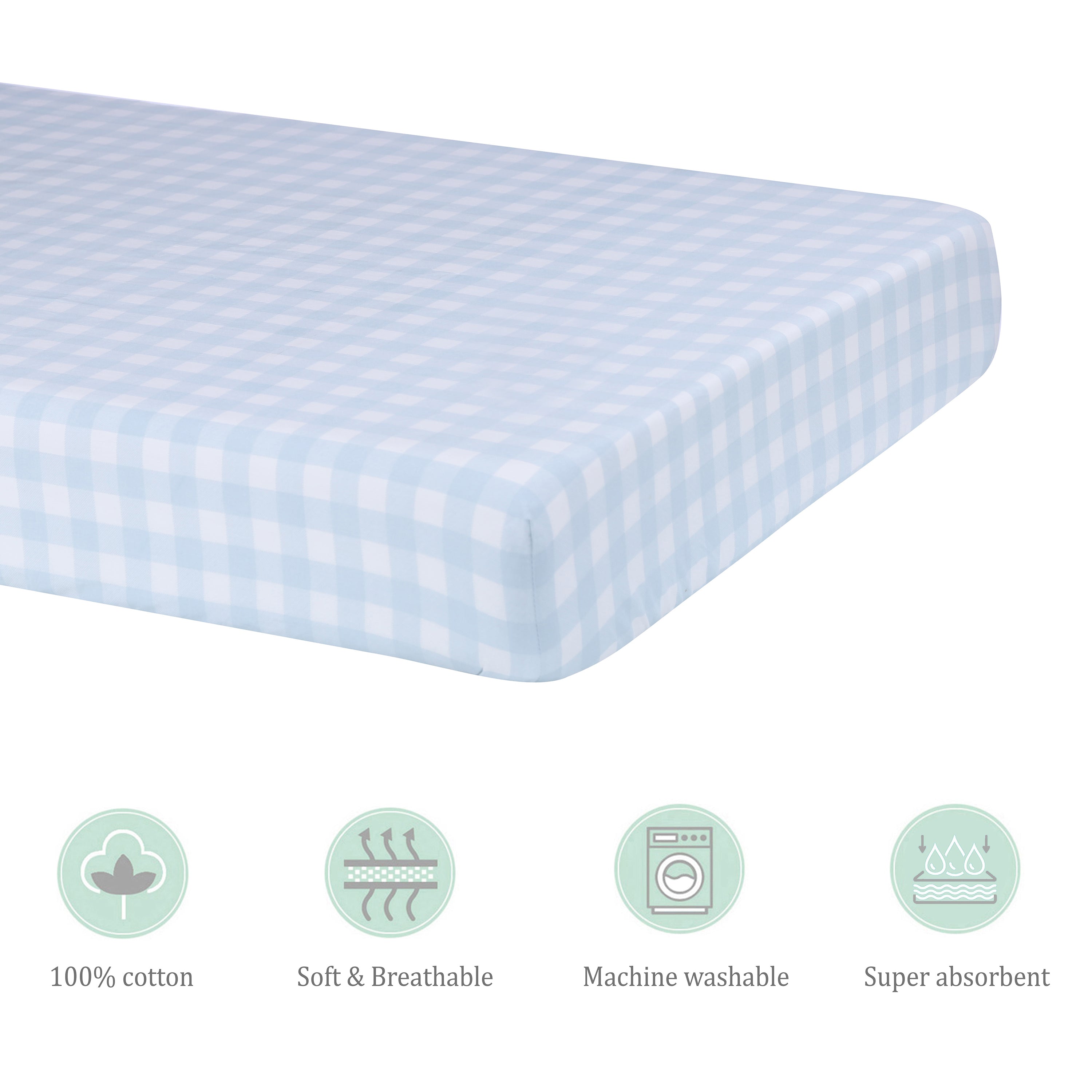 Abracadabra Fitted Sheet - Blue Gingham Check