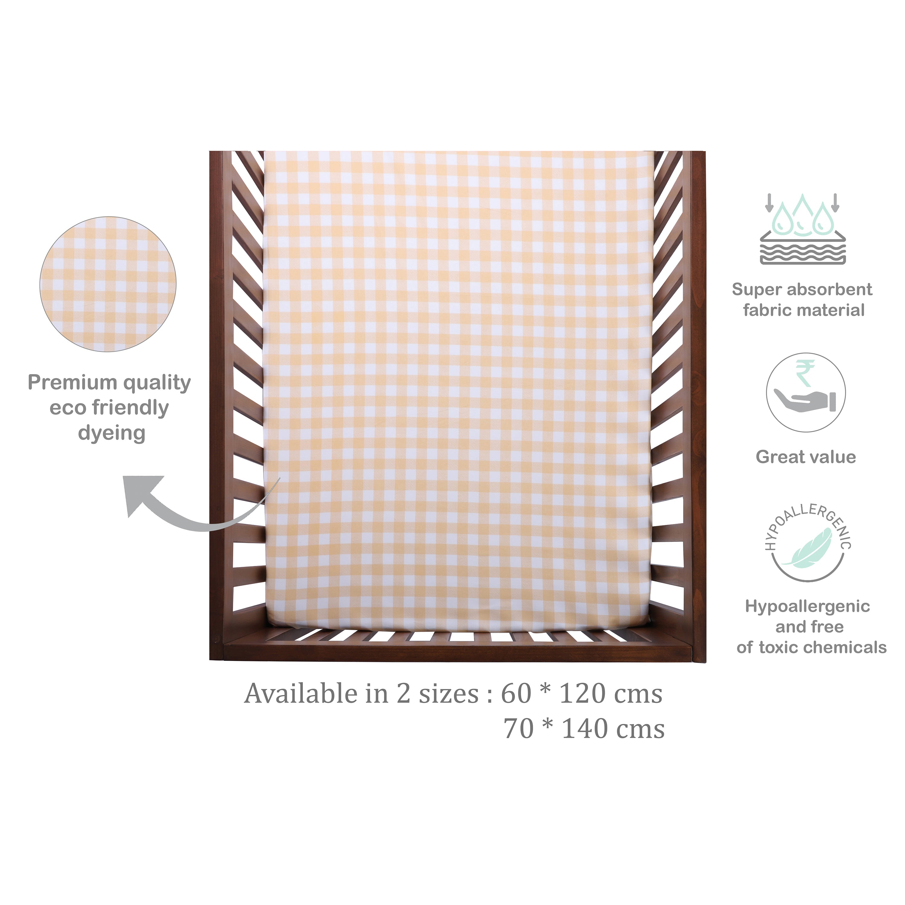 Abracadabra Fitted Sheet - Orange Gingham Check