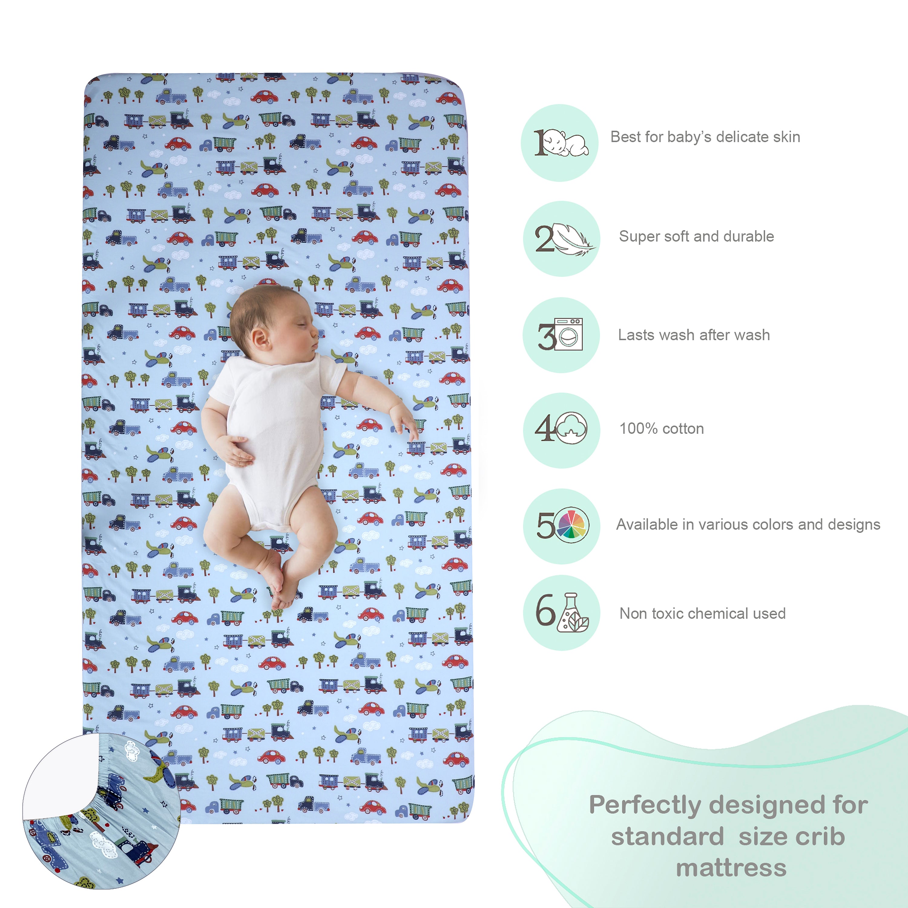 Abracadabra Fitted Sheet - Transport