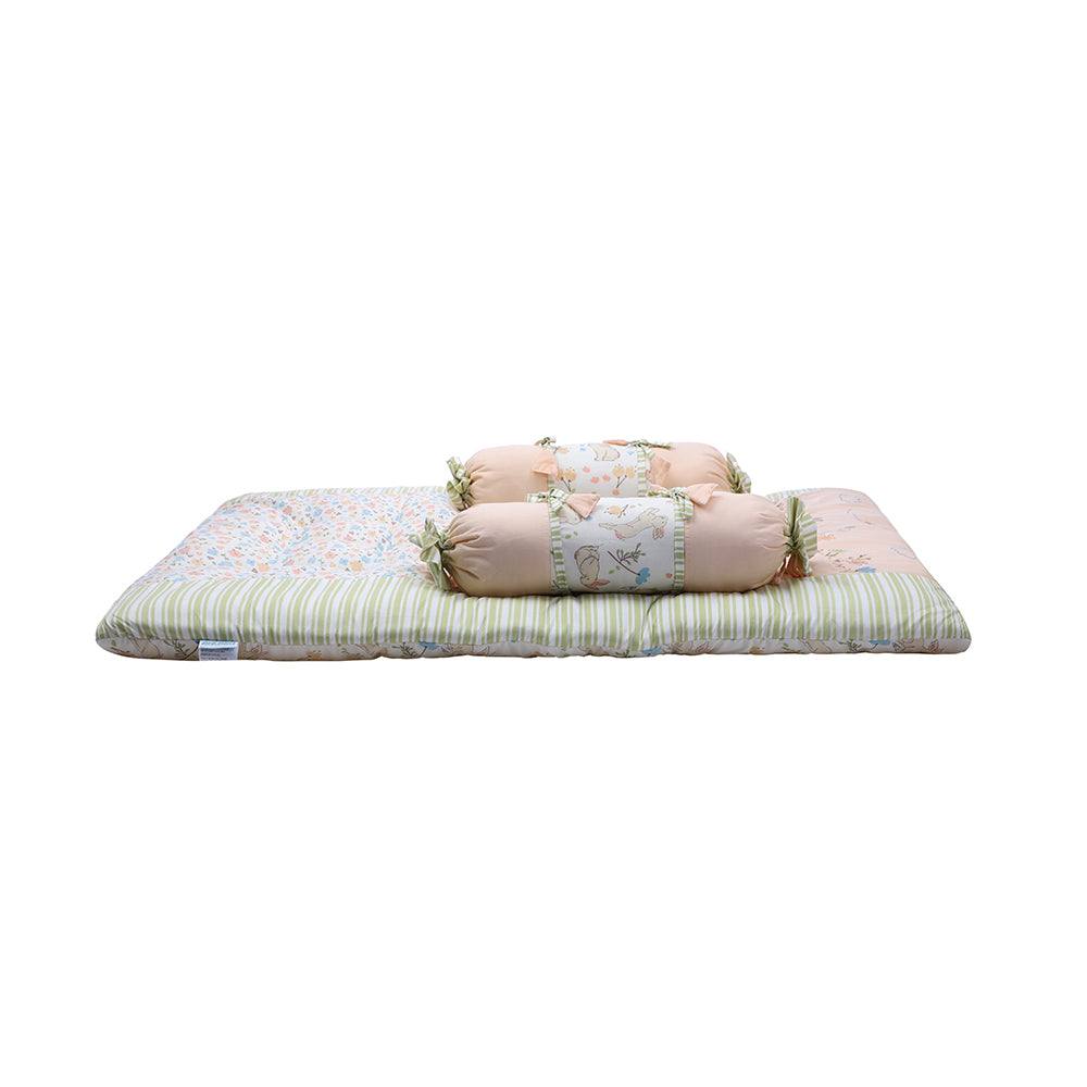 Abracadabra Cotton Bedding/Gadda Set Bunny Garden Theme -Peach