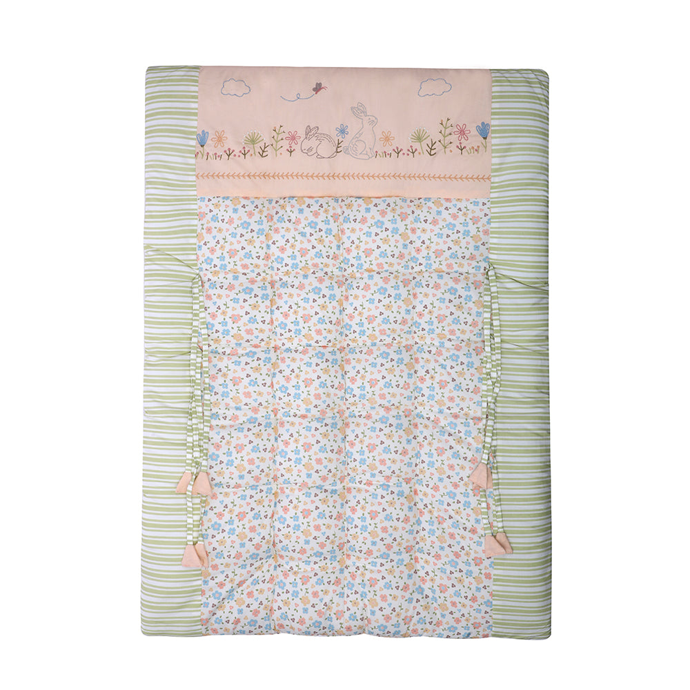 Abracadabra Cotton Bedding/Gadda Set Bunny Garden Theme -Peach
