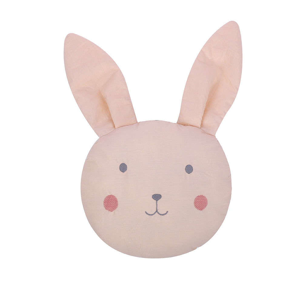 Abracadabra Gadda Set with Mosquito Net & Shaped Pillow Bunny Garden Theme - Peach
