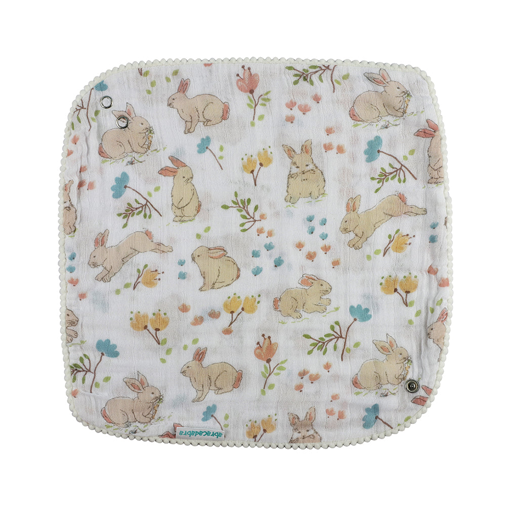 Abracadabra Muslin Bandana Bibs - Bunny Garden