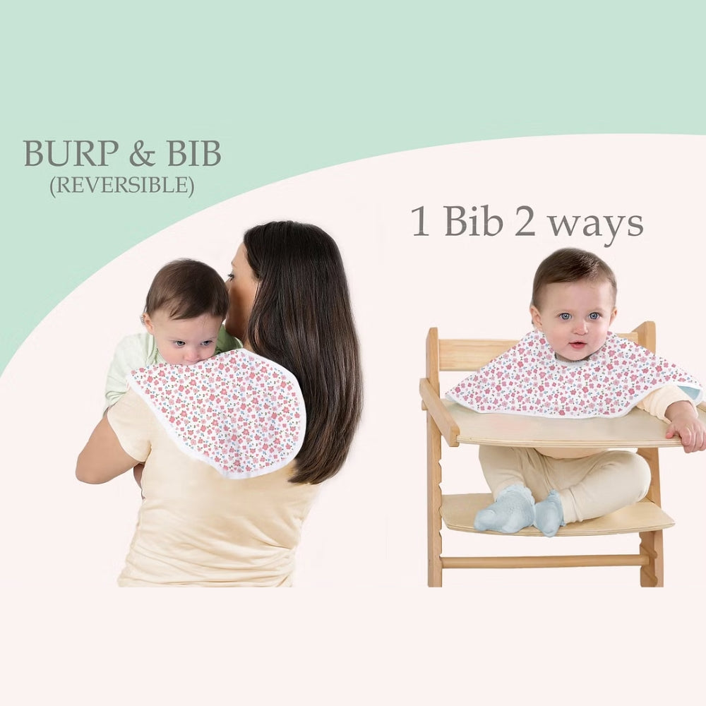 Abracadabra 2 in 1 Reversible Bib & Burp Pad - Vintage Floral