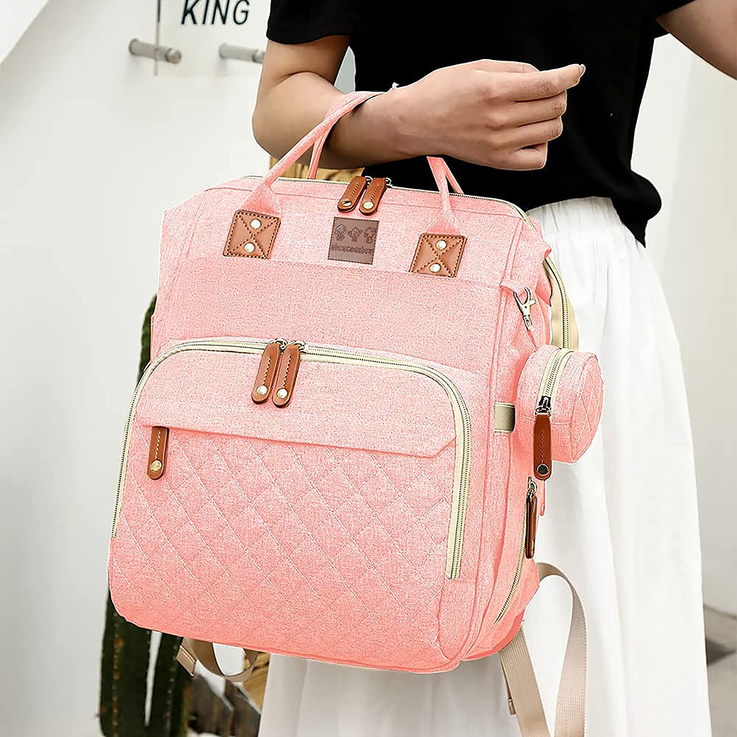 Abracadabra Diaper Bag with Changing Station - Pink
