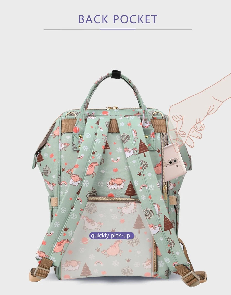 Abracadabra Printed Diaper Bag - Unicorn