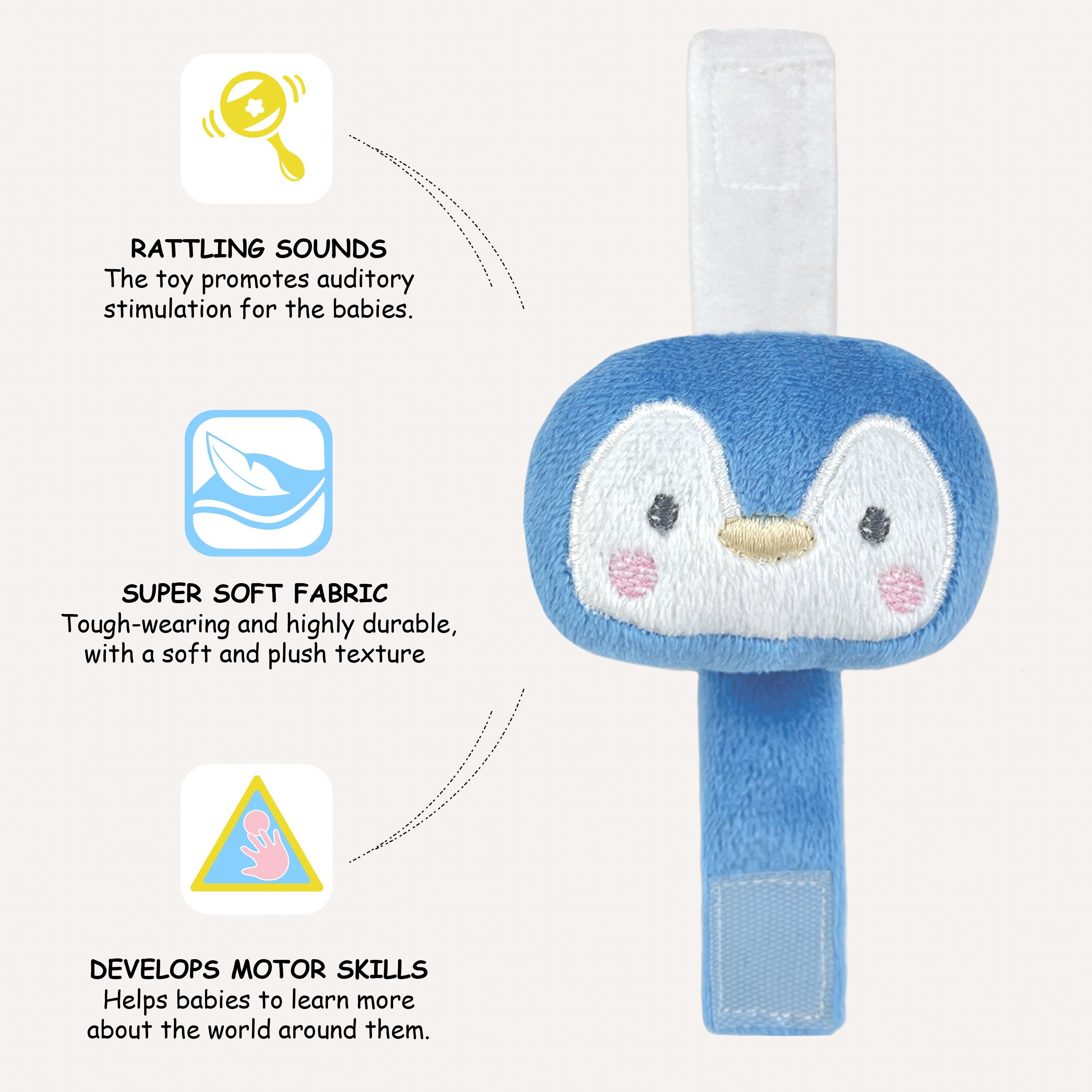 Abracadabra Wrist Rattle - Penguin