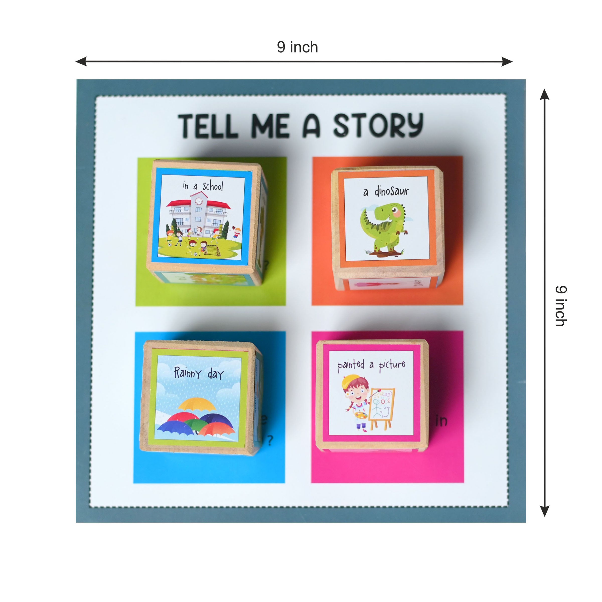 Story Cube with Story Mat (Contain Wooden Cube)