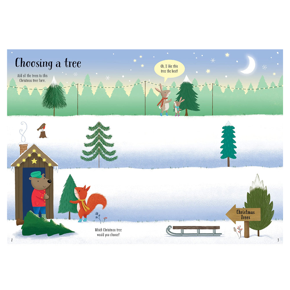 Usborne: Sparkly Christmas Trees Sticker Book