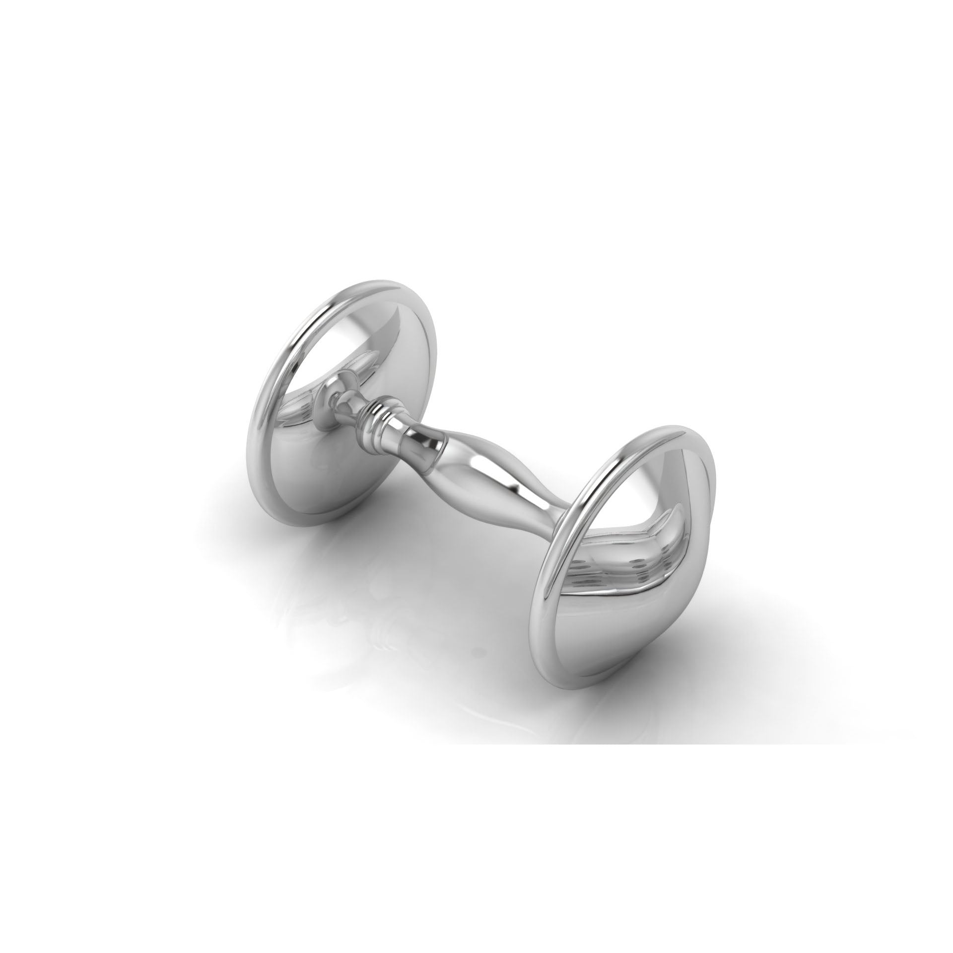 Sterling Silver Rattle - Plain Dumbbell