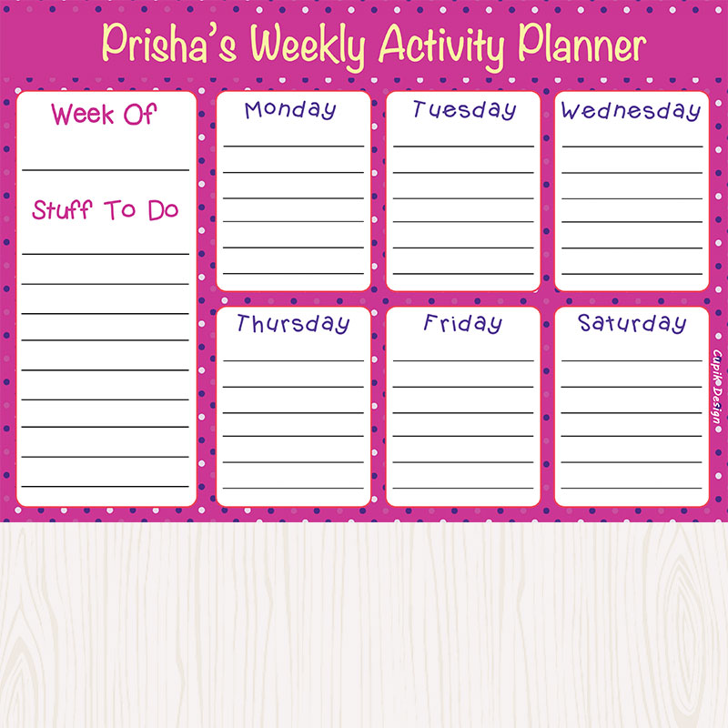 Activity Planner - Magenta, Set of 50