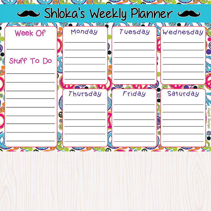 Activity Planner - Moustache, Set of 50