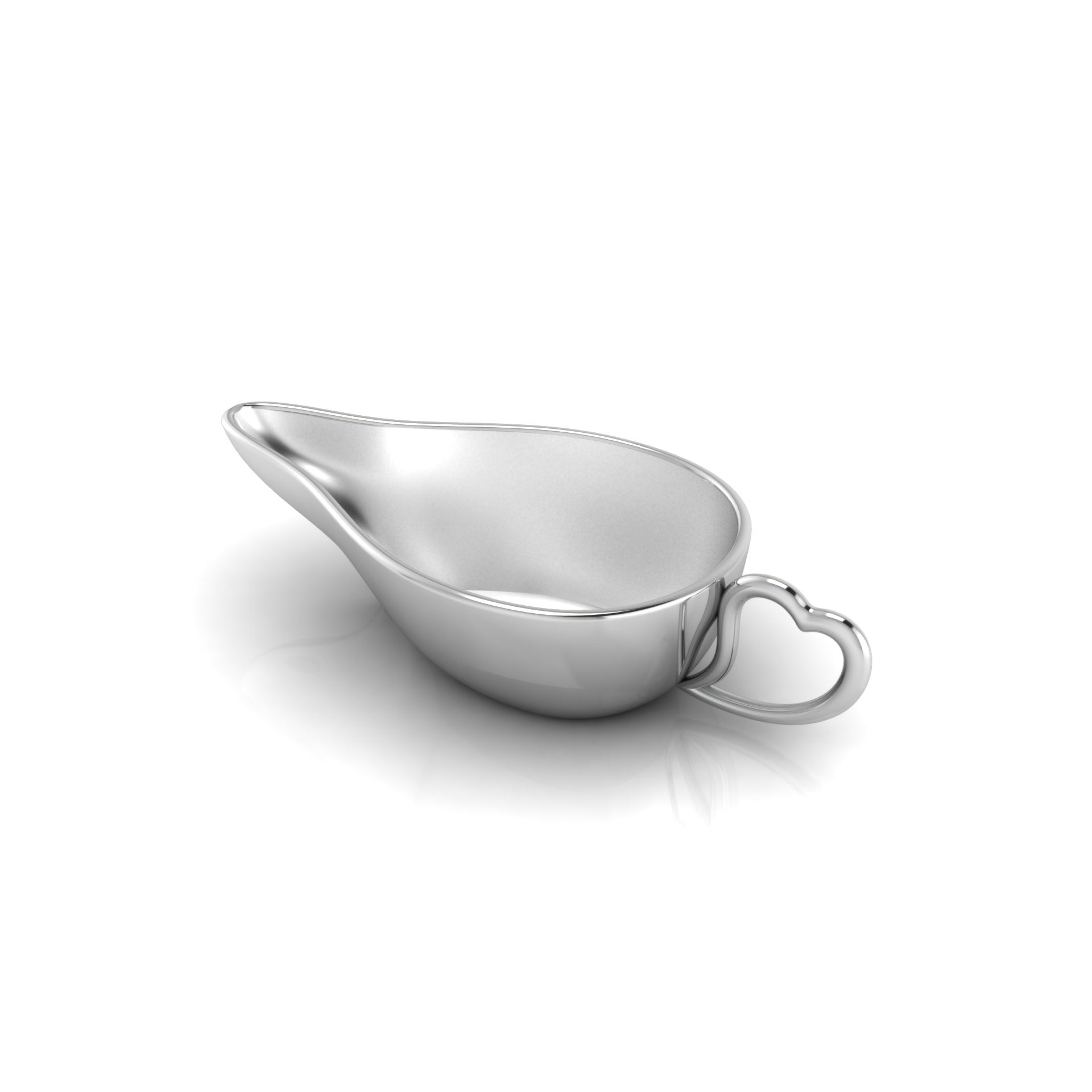 Sterling Silver Flat Medicine Porringer With Heart Handle