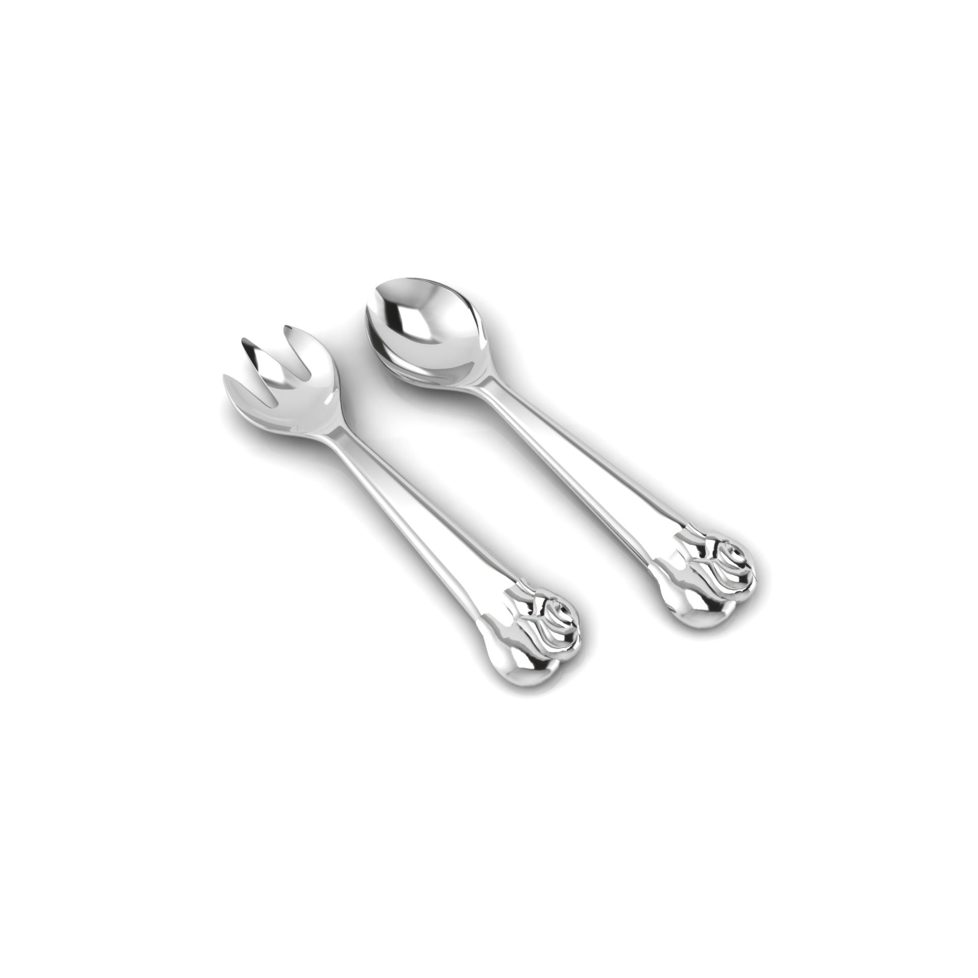 Sterling Silver Spoon/Fork Set Elephant - Main Image