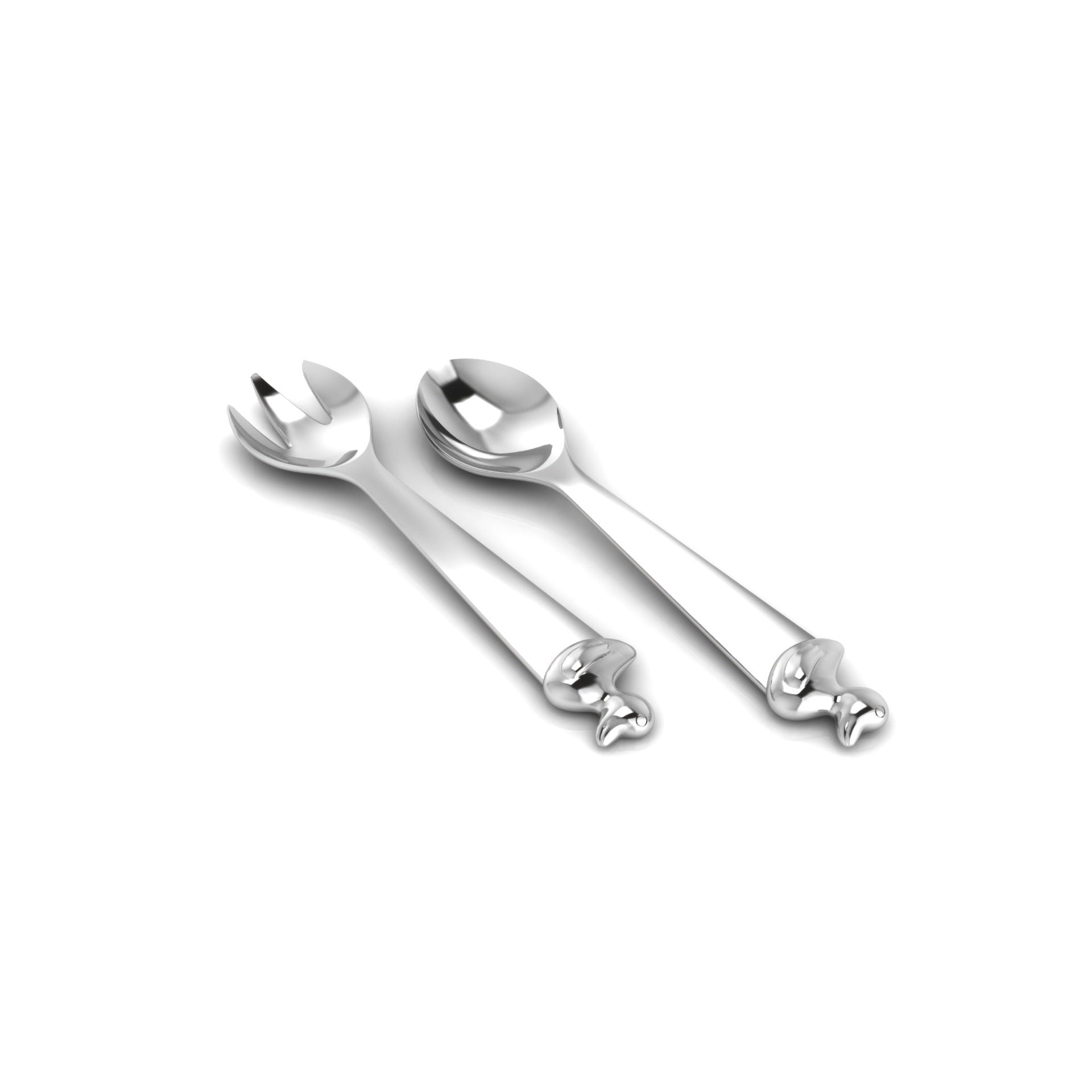 Sterling Silver Spoon/Fork Set Duck – Buy Now at My Baby Babbles