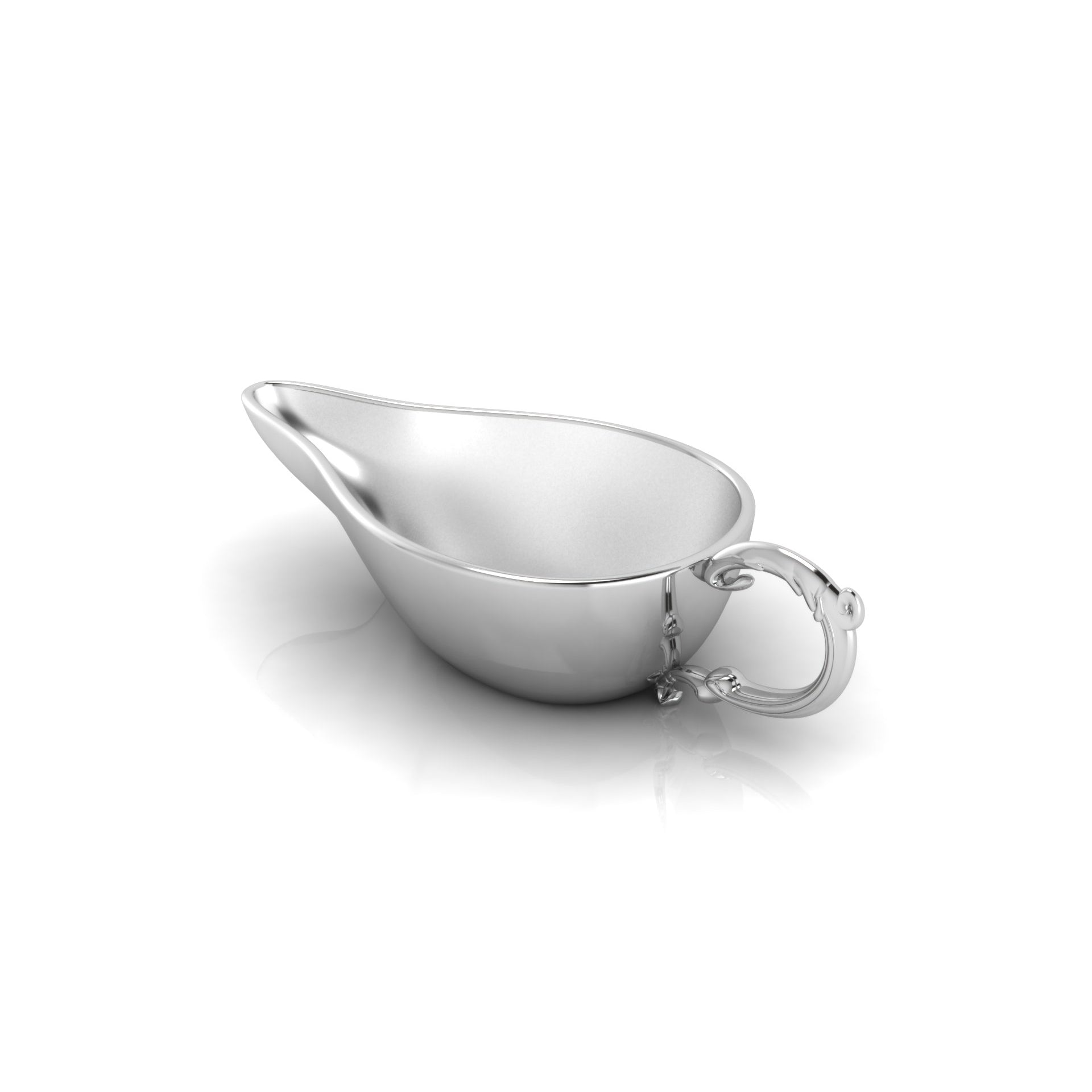 Sterling Silver Flat Medicine Porringer With Victorian Handle